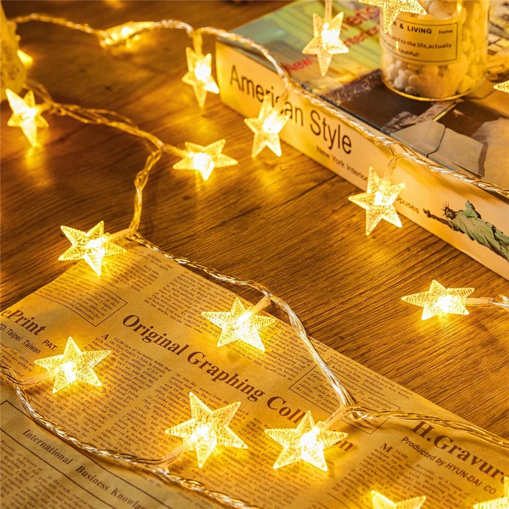 Star String Lights Battery Operated 6m 40 LED IP67 Waterproof Fairy String Lights for Wedding Party, Garden - Warm Light - 3