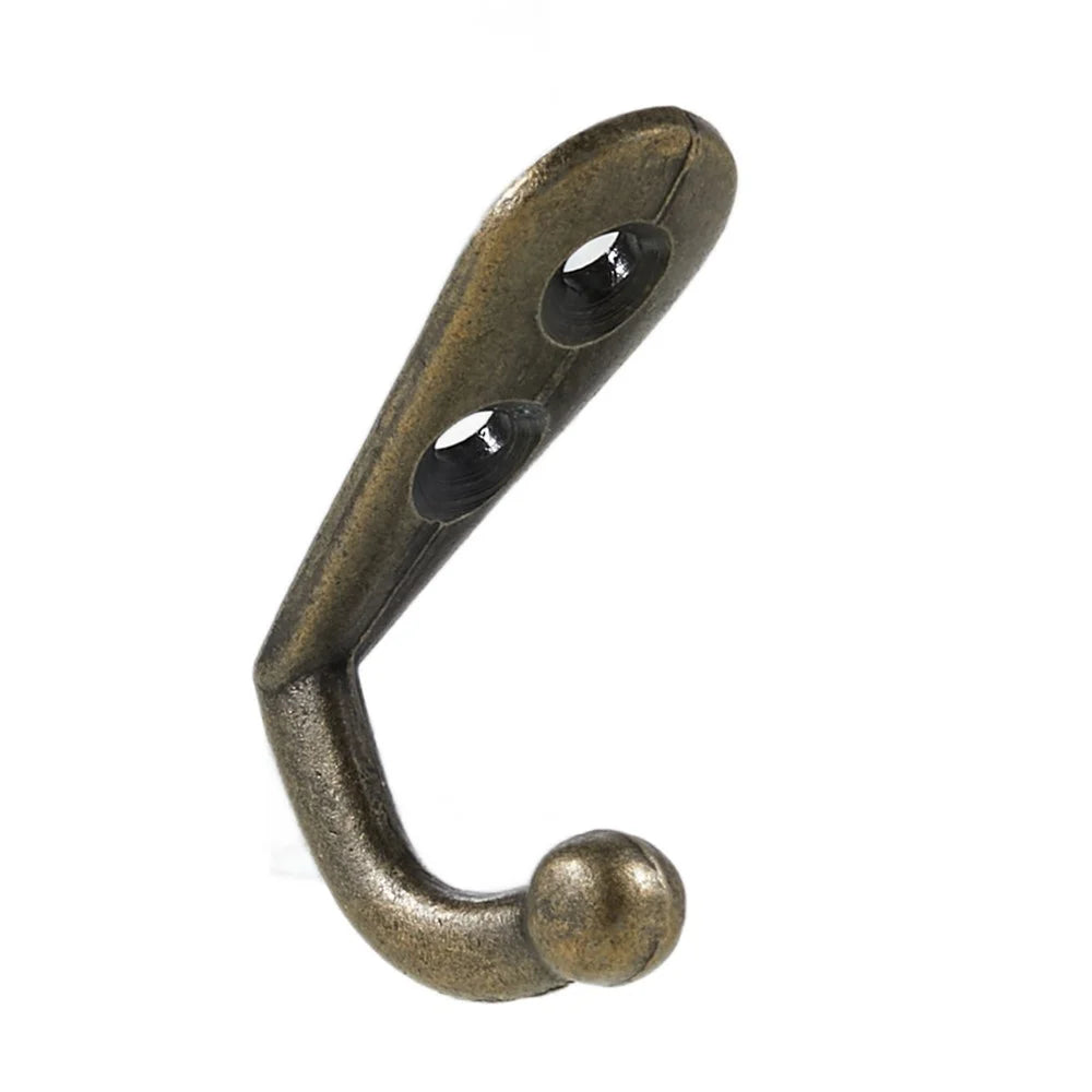 5Pcs Retro Zinc Alloy Hook Wall Door Mount Hooks Home Coat Bag Hat Key Hanging Hook with 2 Screw Holes - Bronze - 6
