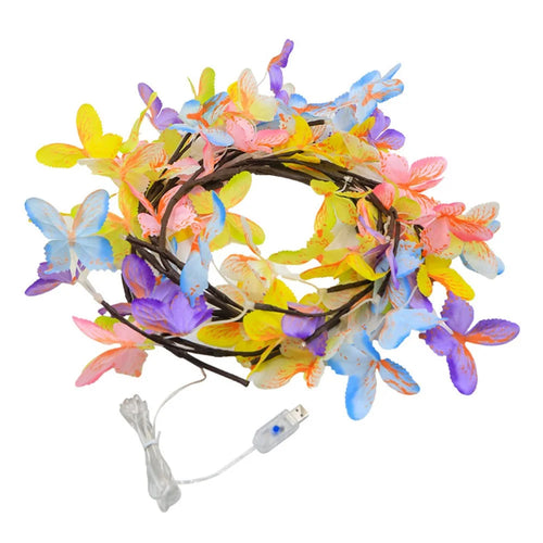 1.8m 96-LED Colorful Butterfly Vine String Lights, 8 Modes USB Indoor Decorative Lights with Remote - 1