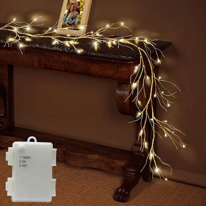 48 LED Rattan Branch Light with Remote Birch Tree Light String 8 Modes Waterproof Bendable Shape Room Decoration Art Light, 1.8M - 4