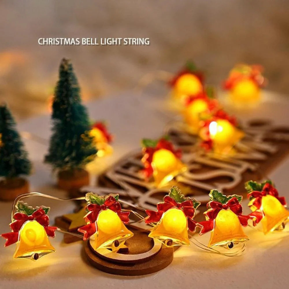 5m 50 Lights Christmas Tree Decoration Gift Light String Christmas Bell Festive Atmosphere Light String Battery Powered - 3