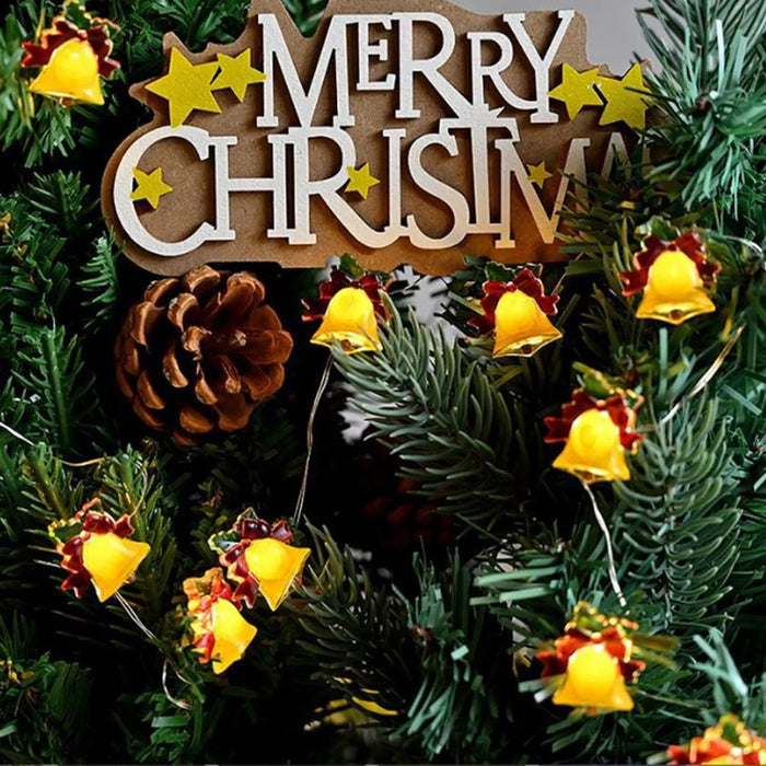 2m 20 Lights Christmas Tree Decoration Gift Light String Christmas Bell Festive Atmosphere Light String Battery Powered - 6