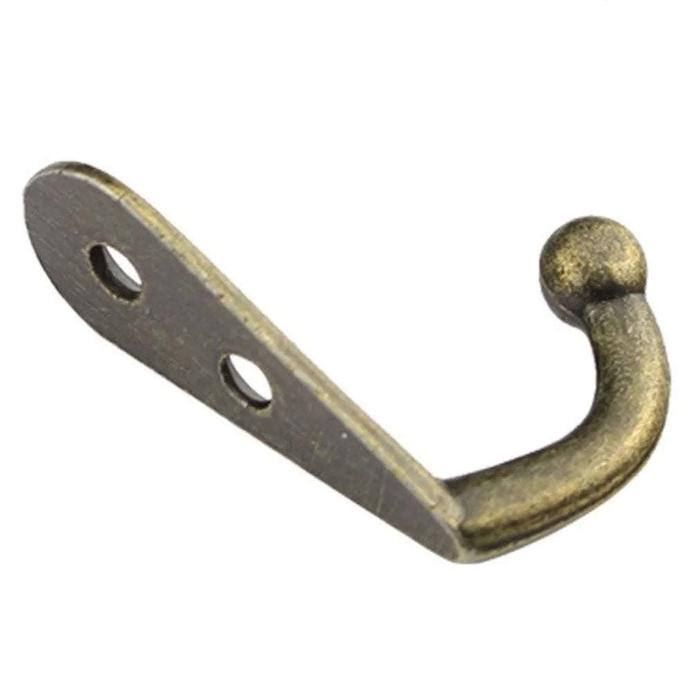 10Pcs Wall Mounted Retro Zinc Alloy Hook Door Back Hooks Home Towel Coat Bag Hat Key Hanger Rack with 2 Screw Holes - Bronze - 4