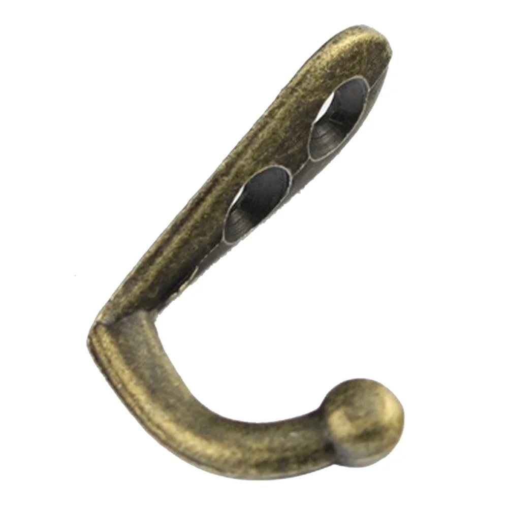 10Pcs Wall Mounted Retro Zinc Alloy Hook Door Back Hooks Home Towel Coat Bag Hat Key Hanger Rack with 2 Screw Holes - Bronze - 5