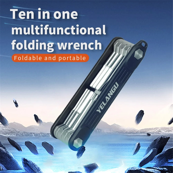 YELANGU LW-A02 10-in-1 Aluminum Alloy + Steel Multi-Function Wrenches Portable Repairing Tool - 2