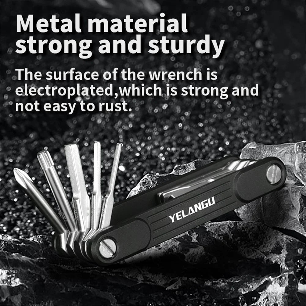 YELANGU LW-A02 10-in-1 Aluminum Alloy + Steel Multi-Function Wrenches Portable Repairing Tool - 4
