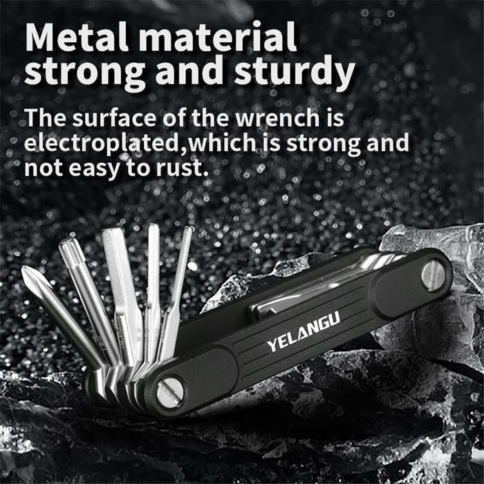 YELANGU LW-A02 10-in-1 Aluminum Alloy + Steel Multi-Function Wrenches Portable Repairing Tool - 4