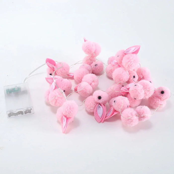 2m 20 LED Cute Rabbit String Lights Gift Cotton Fairy Lights Battery Operated - Warm White Light - 1