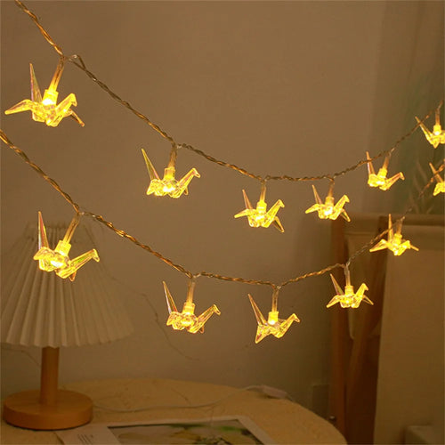 1.5m 10 LED Decorative String Lights Battery Operated Fairy Lights Gift for Outdoor / Indoor - Thousand Paper Crane / Warm White - 1