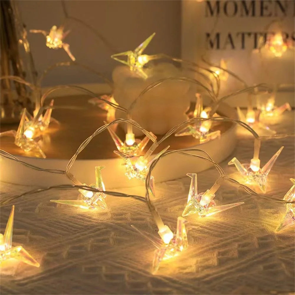 1.5m 10 LED Decorative String Lights Battery Operated Fairy Lights Gift for Outdoor / Indoor - Thousand Paper Crane / Warm White - 2