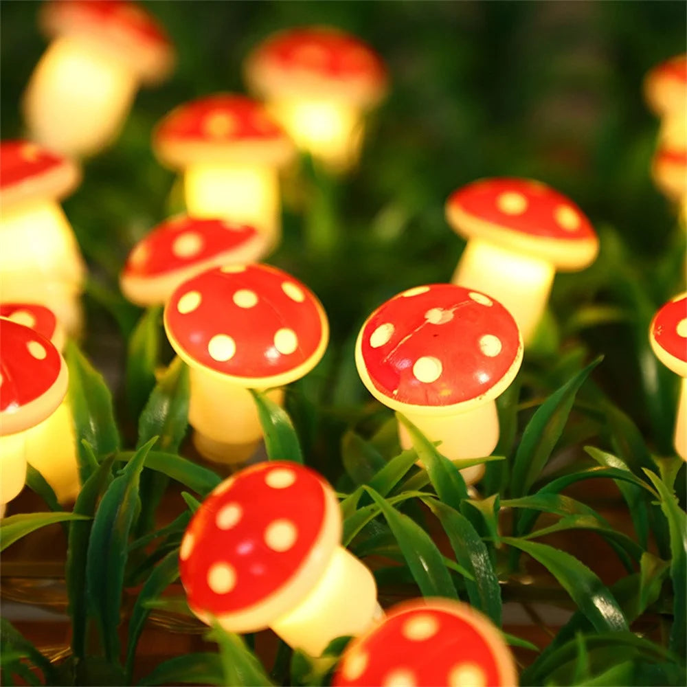 2m 20 LED Mushroom Decor Fairy Lights Battery Operated String Lights Gifts - Warm White - 1