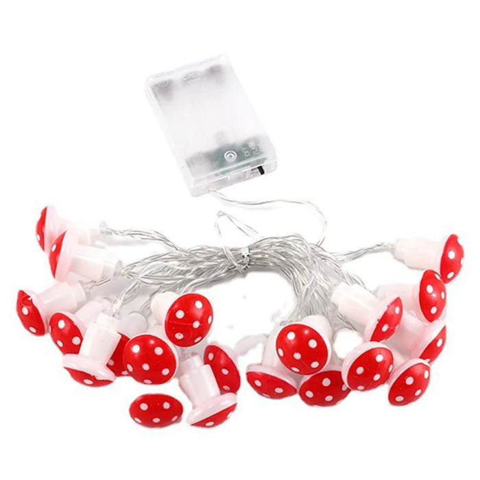 2m 20 LED Mushroom Decor Fairy Lights Battery Operated String Lights Gifts - Warm White - 6