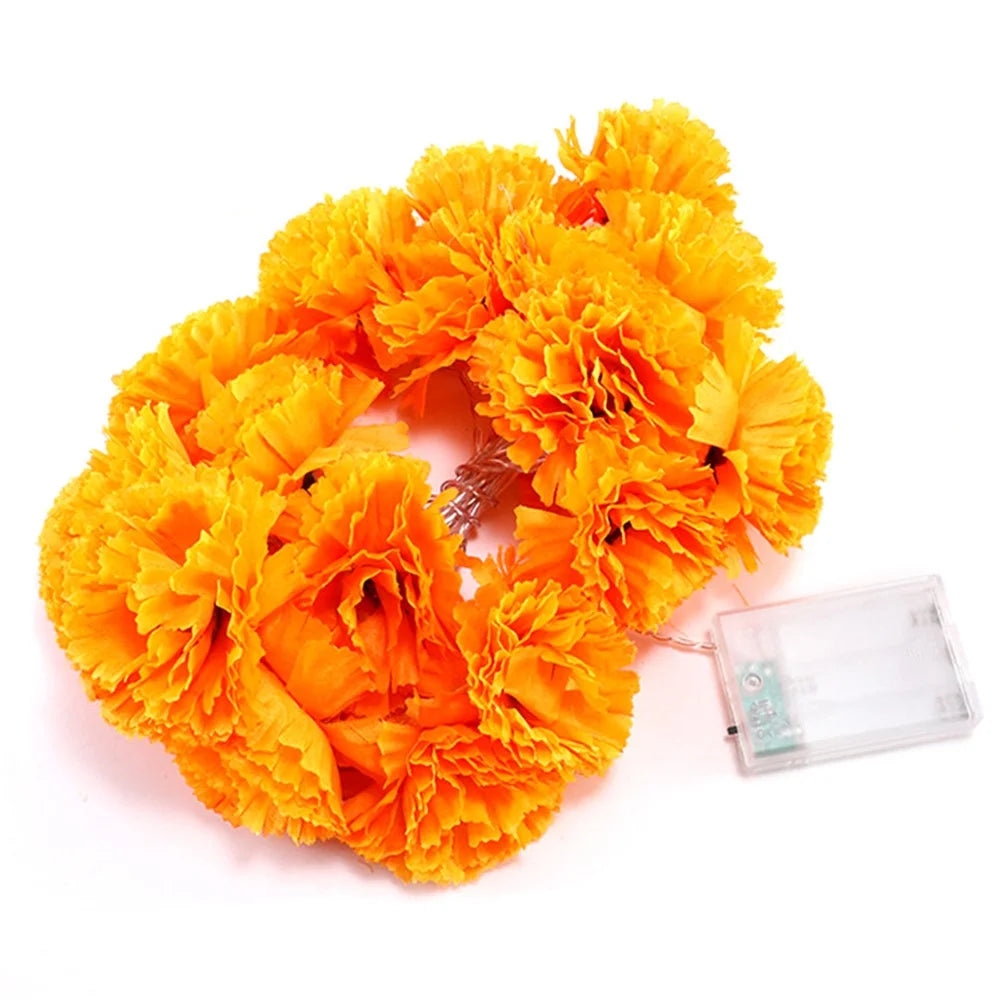 3m 20 LED Dahlia Fairy Lights Battery Operated String Lights Halloween Gift Cemetery Decor - 1