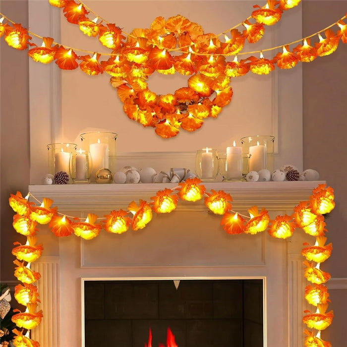 3m 20 LED Dahlia Fairy Lights Battery Operated String Lights Halloween Gift Cemetery Decor - 3