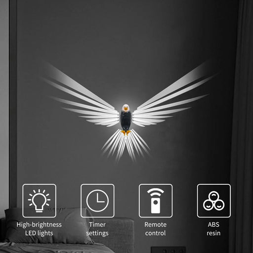 Bald Eagle Projector Lamp Remote Control LED Night Light with Timer Bedroom Decor - 2