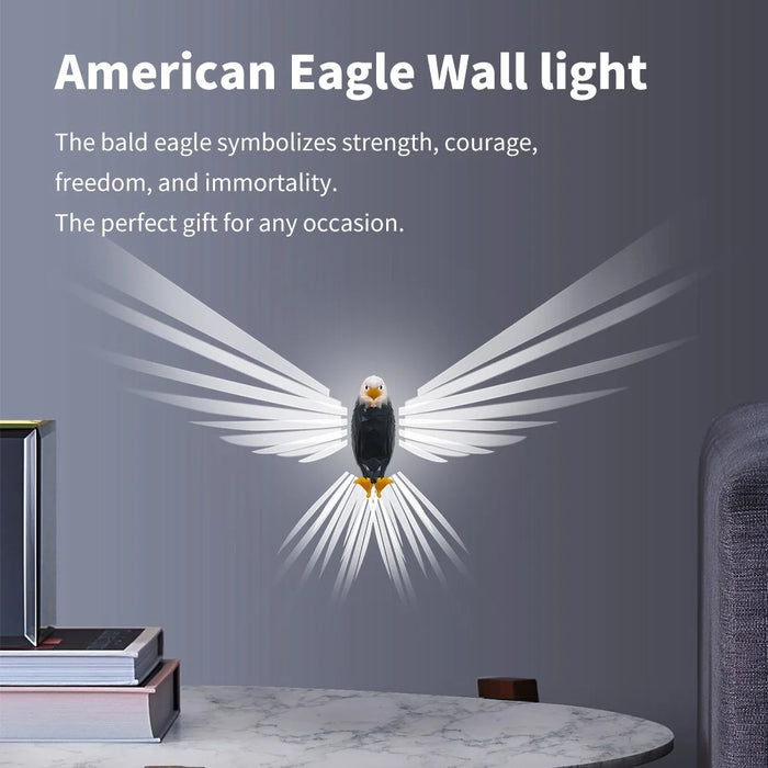 Bald Eagle Projector Lamp Remote Control LED Night Light with Timer Bedroom Decor - 4