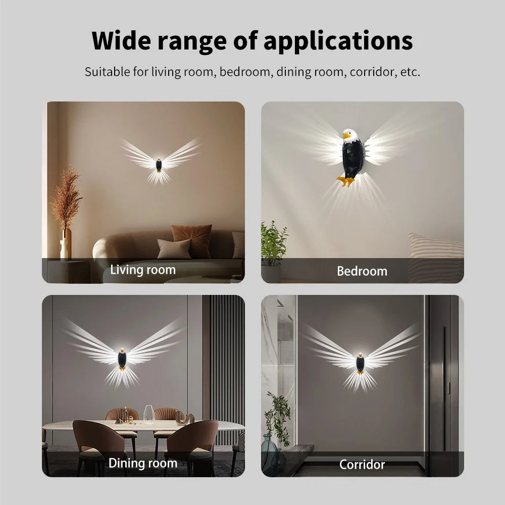 Bald Eagle Projector Lamp Remote Control LED Night Light with Timer Bedroom Decor - 5