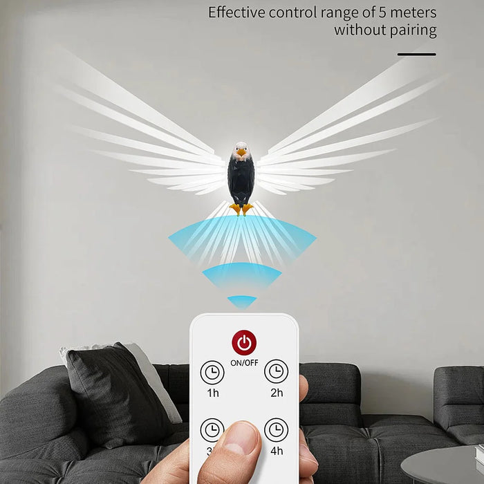 Bald Eagle Projector Lamp Remote Control LED Night Light with Timer Bedroom Decor - 6