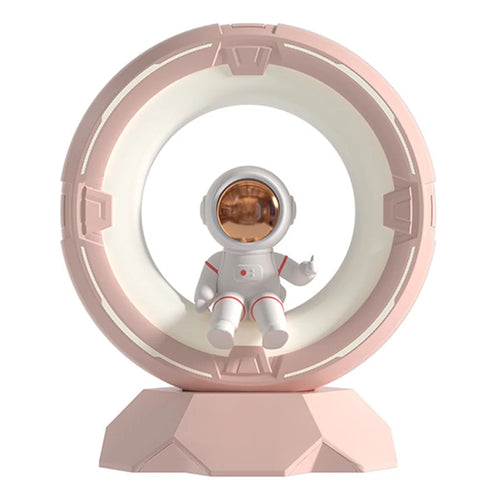 Astronaut Night Light for Kids USB Rechargeable LED Eye-Care Bedside Lamp with 3 Colors - Pink - 1