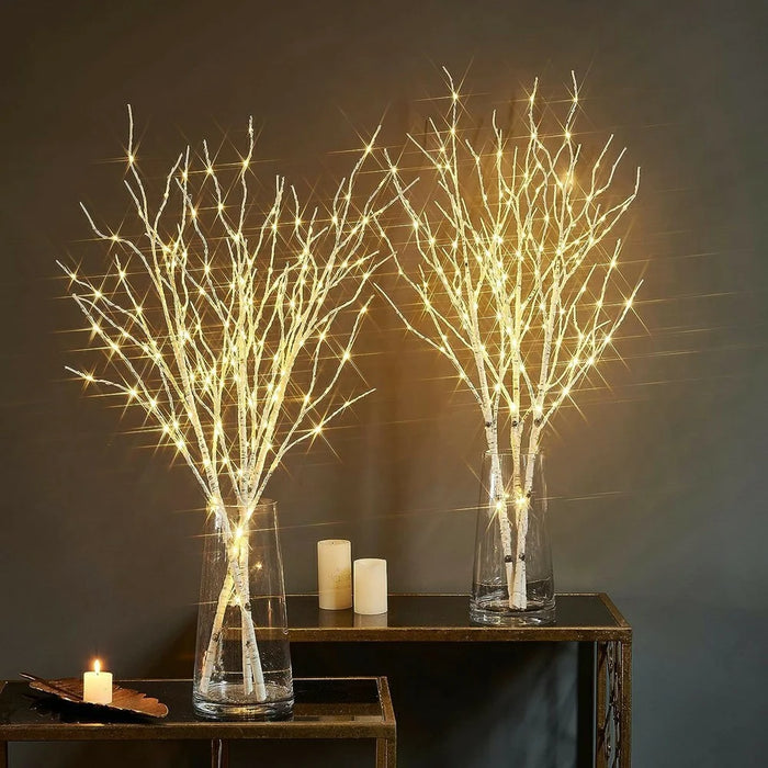 50-LED 80cm Simulation Birch Tree Branch Light Indoor Decorative Light Holiday Party Home Decor - 2