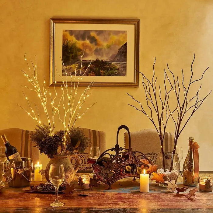 50-LED 80cm Simulation Birch Tree Branch Light Indoor Decorative Light Holiday Party Home Decor - 4