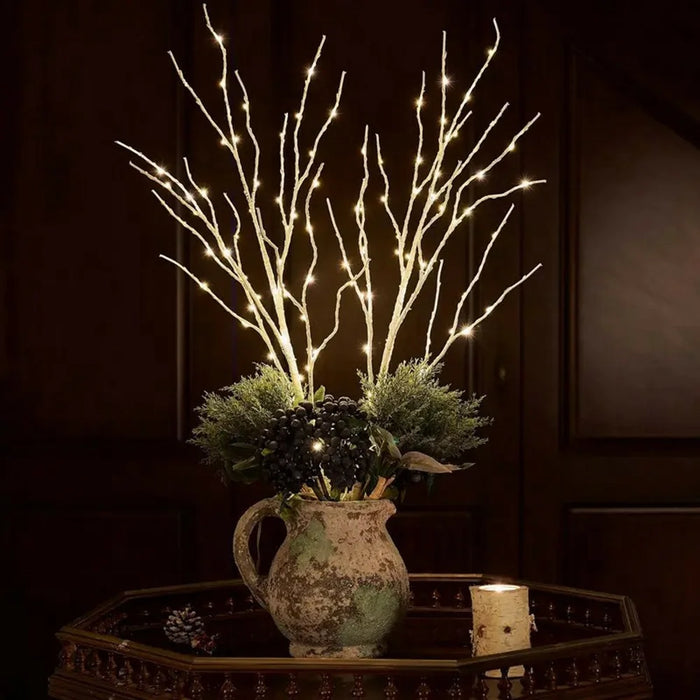 50-LED 80cm Simulation Birch Tree Branch Light Indoor Decorative Light Holiday Party Home Decor - 7