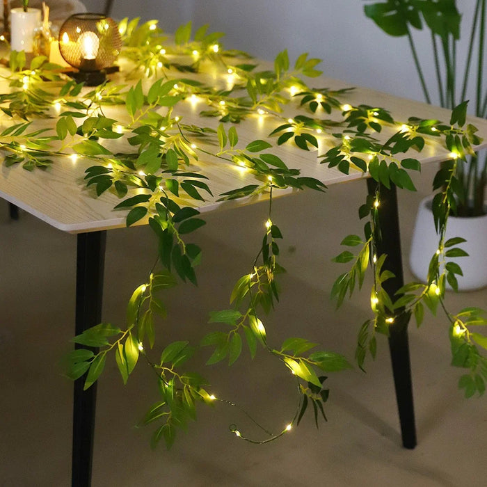 2m 20-LED Artificial Willow Vine String Light Christmas Holiday Home Decor - 3