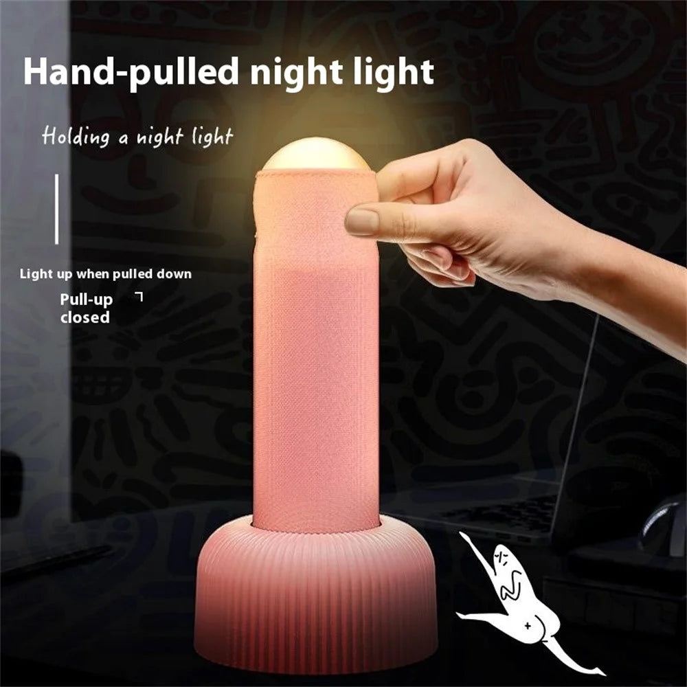 Creative Hand Pull LED Night Light Eye Protection Atmosphere Table Lamp for Bedroom - Pink - 2
