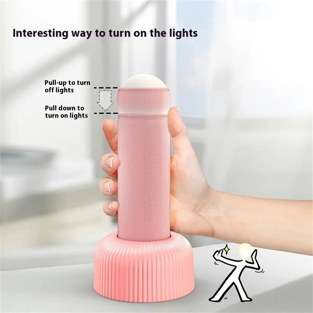 Creative Hand Pull LED Night Light Eye Protection Atmosphere Table Lamp for Bedroom - Pink - 4