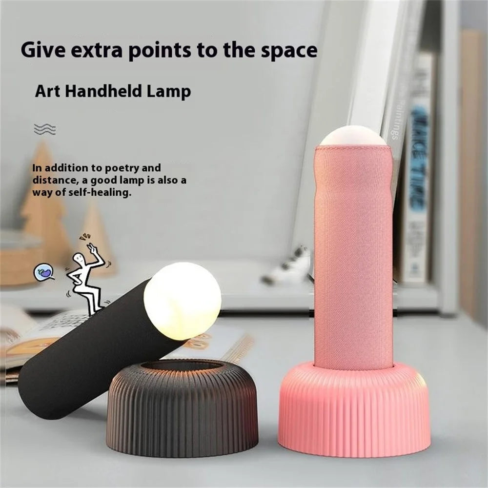 Creative Hand Pull LED Night Light Eye Protection Atmosphere Table Lamp for Bedroom - Pink - 6