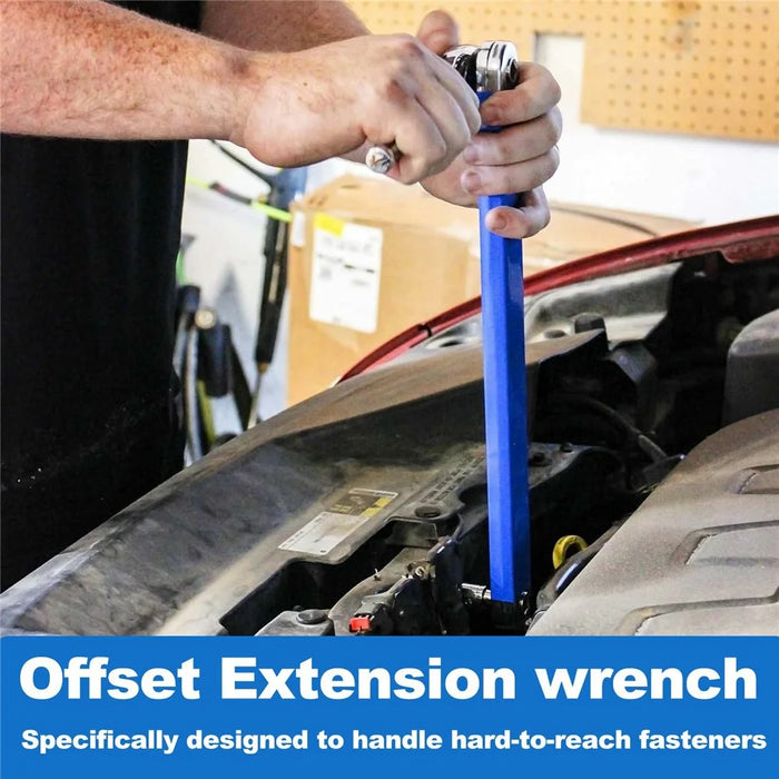 Universal Multi-Purpose Extension Wrench High Carbon Steel Ratchet Wrench - Blue - 3