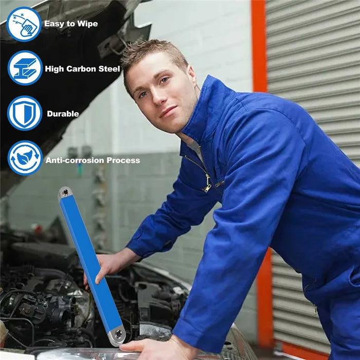 Universal Multi-Purpose Extension Wrench High Carbon Steel Ratchet Wrench - Blue - 4