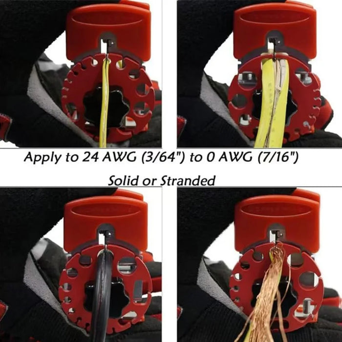 Handheld Cable Wire Stripper Adjustable Manual Wire Stripping Tool, Plastic Disc - 5