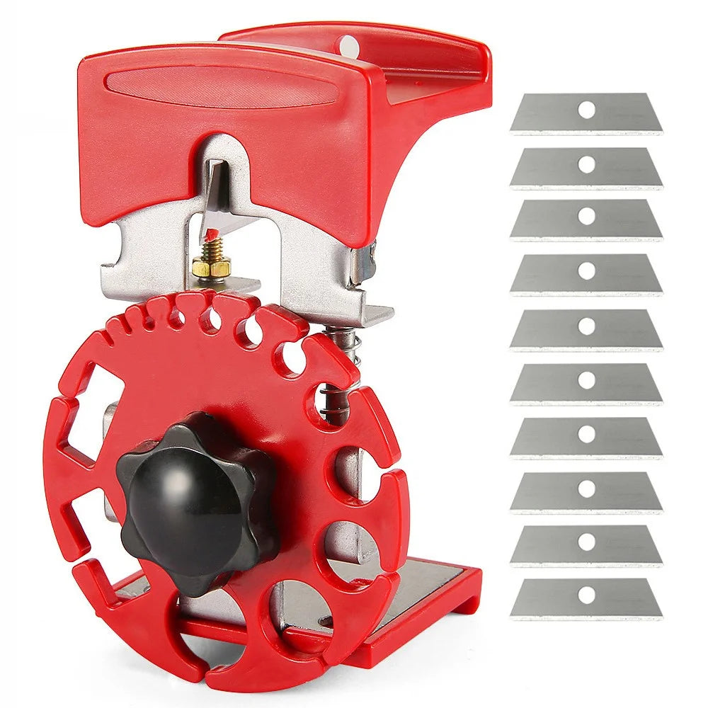 Plastic Disc Handheld Cable Wire Stripper Adjustable Manual Wire Stripping Tool with 10 Blades - 1
