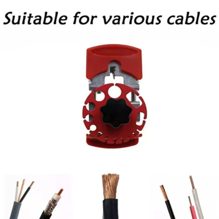 Plastic Disc Handheld Cable Wire Stripper Adjustable Manual Wire Stripping Tool with 10 Blades - 4