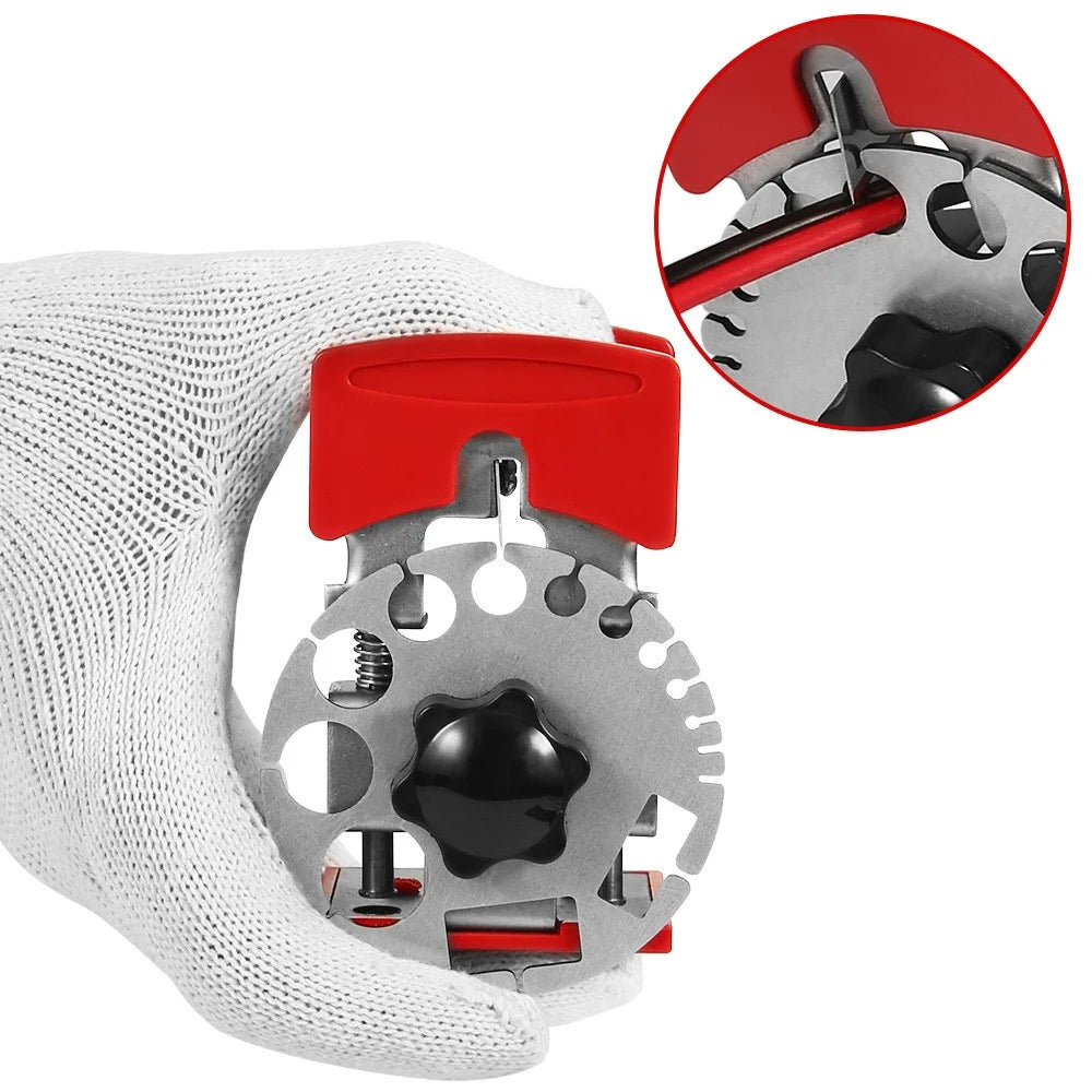 Metal Disc Handheld Cable Wire Stripper Adjustable Manual Wire Stripping Tool with 10 Blades - 2