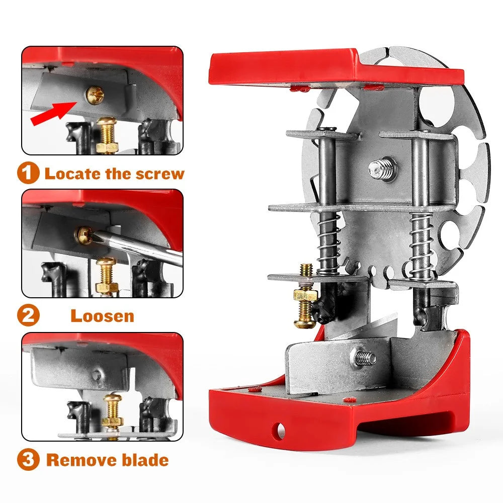 Metal Disc Handheld Cable Wire Stripper Adjustable Manual Wire Stripping Tool with 10 Blades - 5