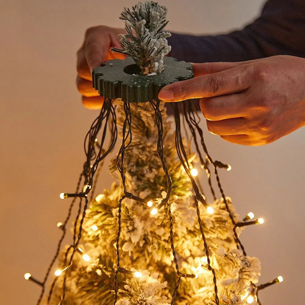 1.5m 200-Light Christmas Tree Decor Lamp Waterfall Hanging Christmas Gift LED Light Strings, EU Plug - Warm White Light - 2
