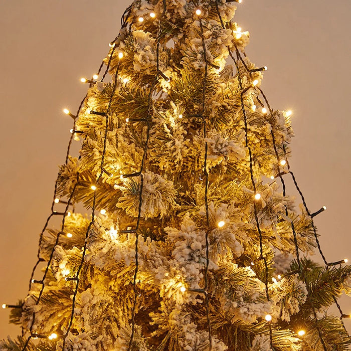 3m 400-Light Christmas Tree Decor Lamp Waterfall Hanging Christmas Gift LED Light Strings, EU Plug - Warm White Light - 3
