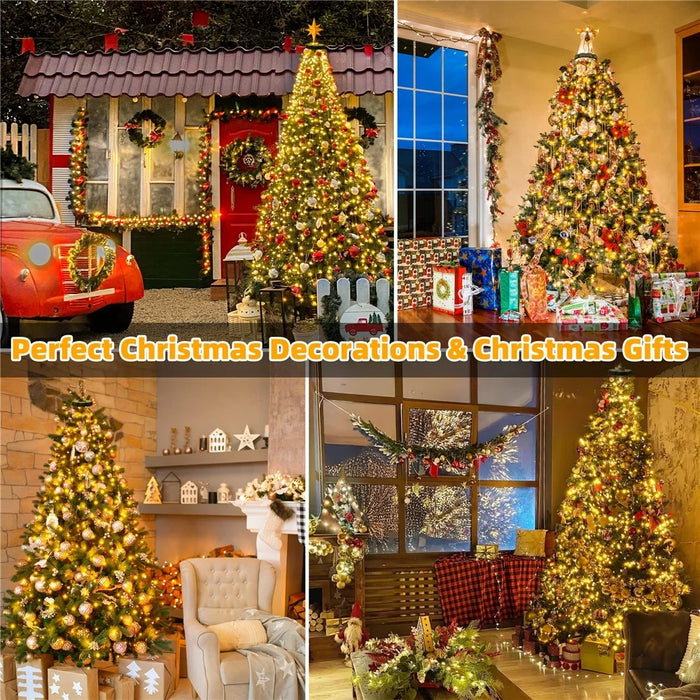 3m 400-Light Christmas Tree Decor Lamp Waterfall Hanging Christmas Gift LED Light Strings, EU Plug - Warm White Light - 4