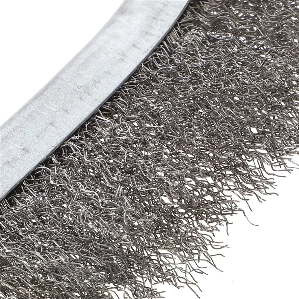 Non-Slip Grip Stainless Steel Wire Brush for Metal Rust Removal Cleaning Deburring Tool - 7