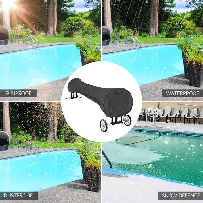 Swimming Pool Solar Reel Cover 18Ft 210D Oxford Fabric Waterproof Pool Solar Protective Blanket - 4