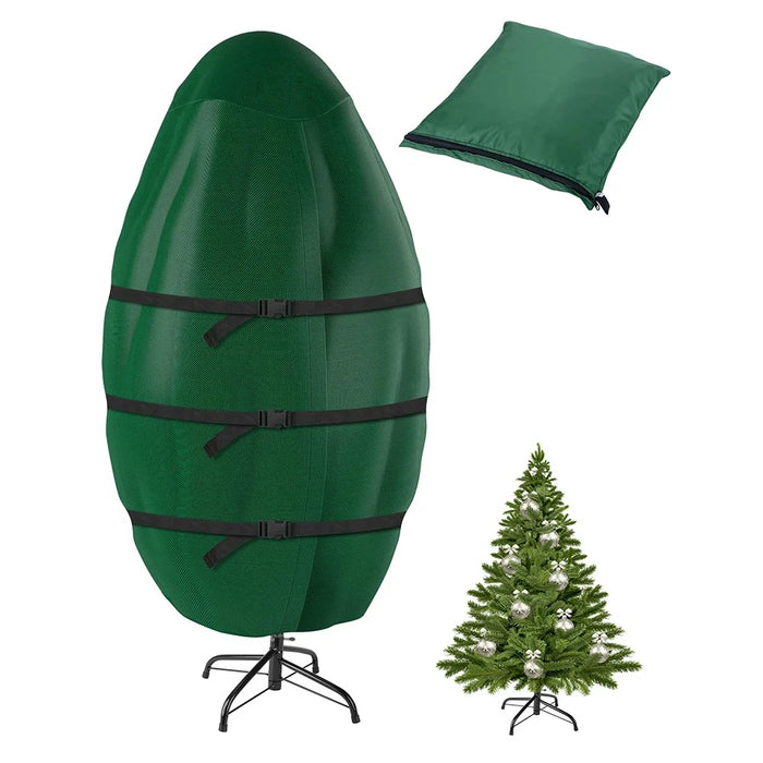 Upright Christmas Tree Storage Bags 30 x 58 inch 420D Polyester Tree Covers with Fixed Buckle, Zipper - 2