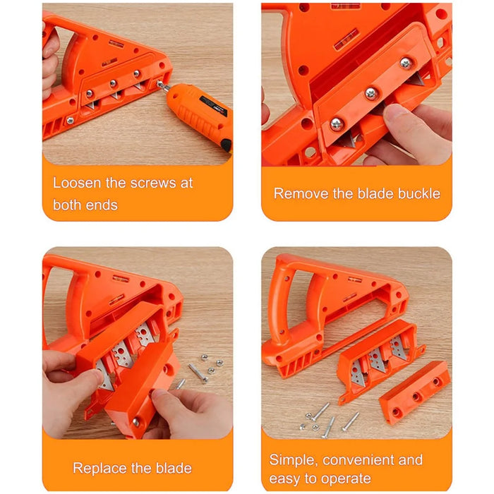 Adjustable 45° / 60° Drywall Edge Planer with Level for Precise Trimming - 6
