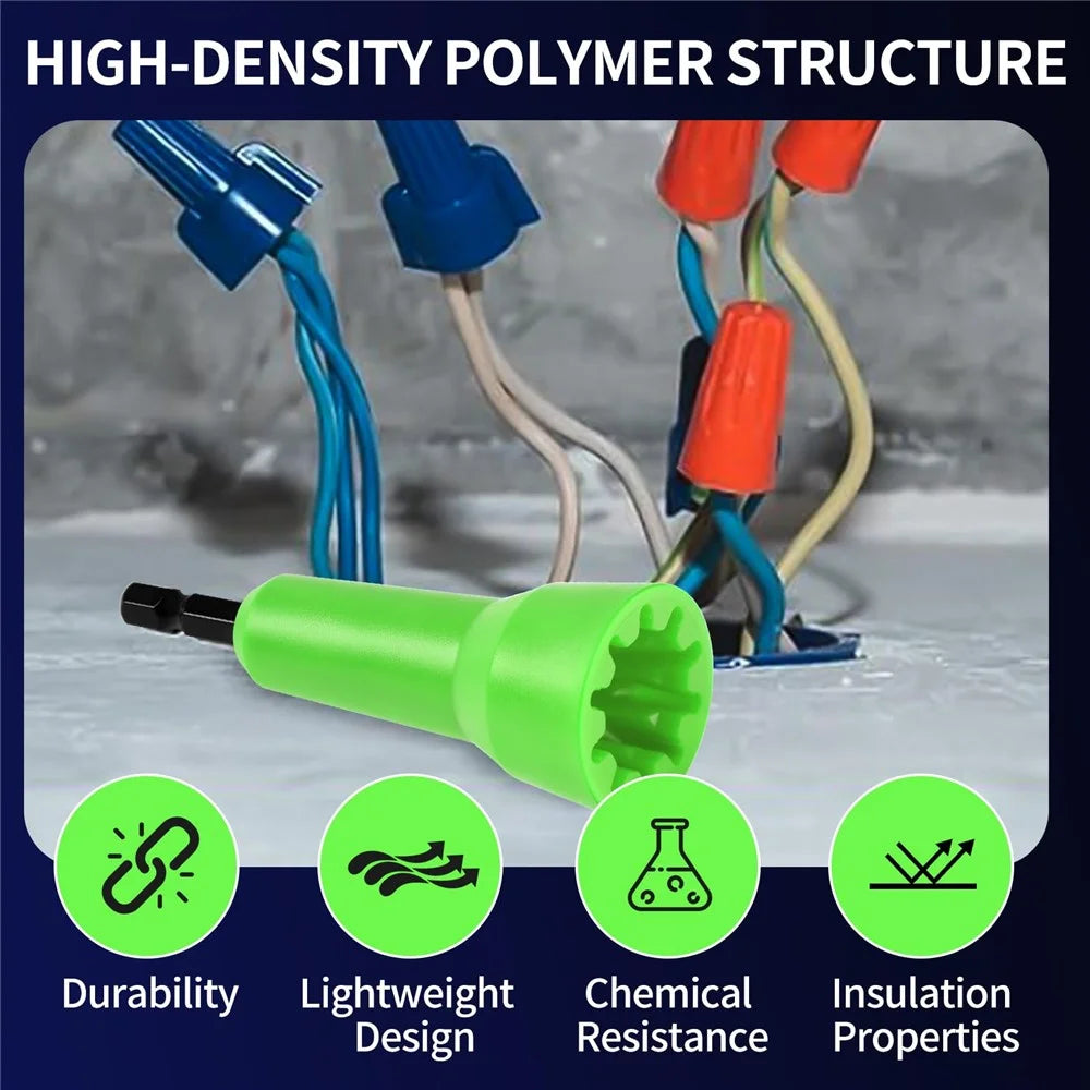 Wire Twisting Tool with 1 / 4" Chuck for Electrical Cable Connections - Green - 3