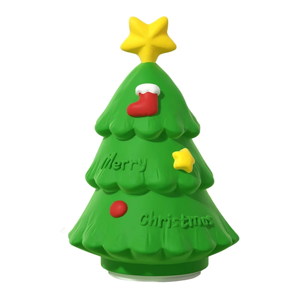 Christmas Tree Tap Light 500mAh Rechargeable Silicone Night Light for Kids Bedroom - 1