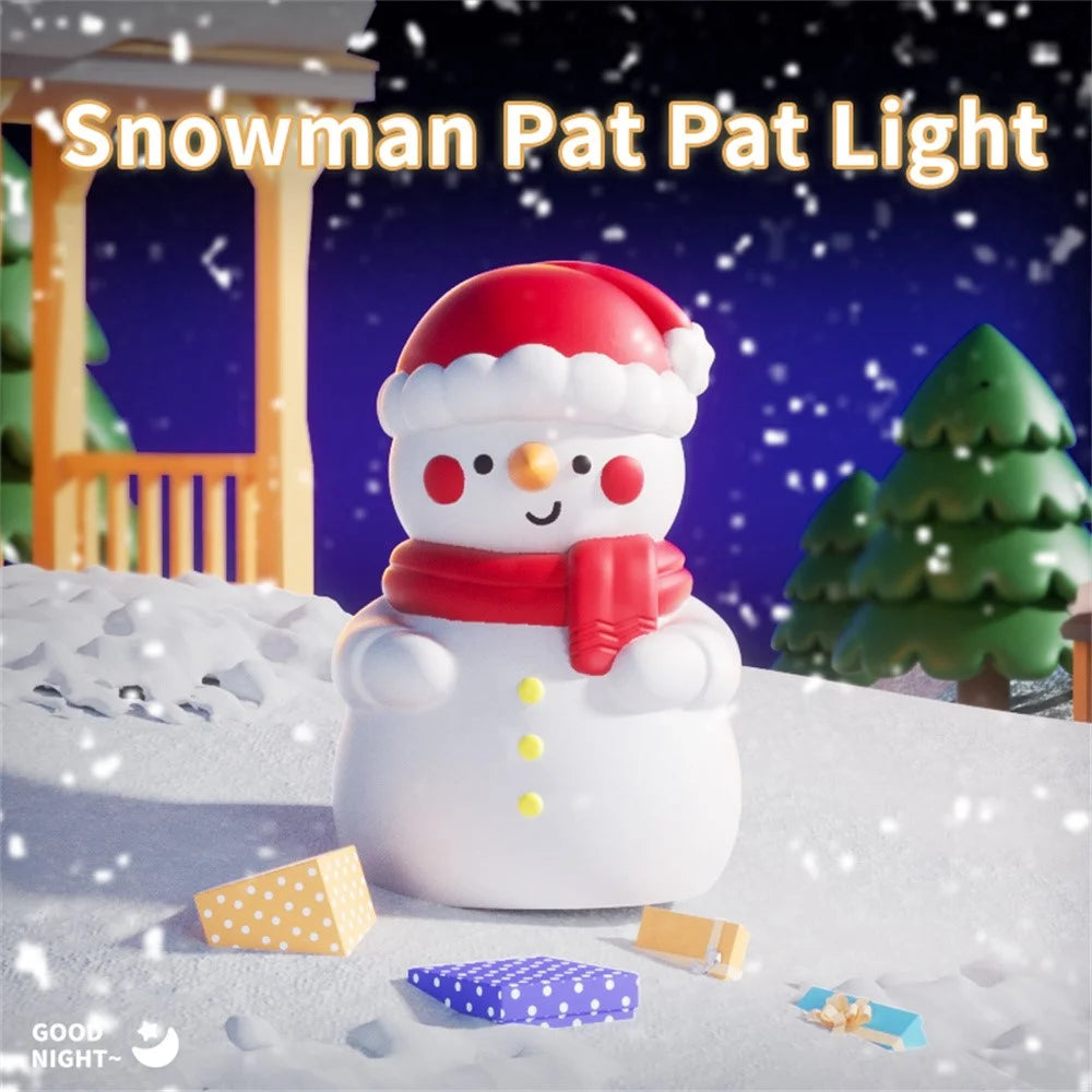 Christmas Snowman Tap Light with 7-Color Ambient Lighting, 1200mAh Rechargeable Night Light - 3