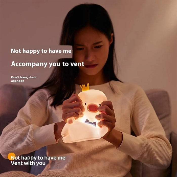 Pig Silicone Night Light for Bedroom Cute Cartoon Gift Touch Sensor Remote Control Tap Lamp - 6
