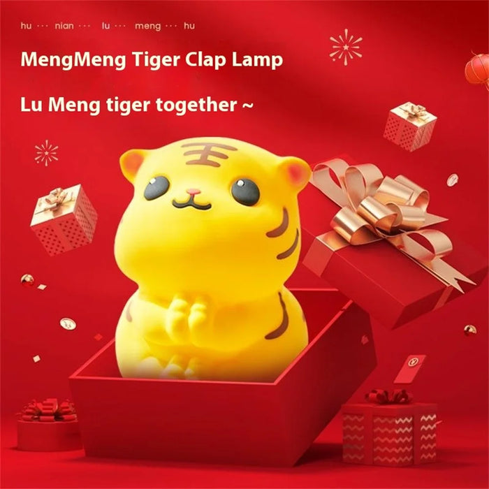 Cute Tiger Night Light with Remote Control Battery Powered Silicone Lamp for Bedroom - 2