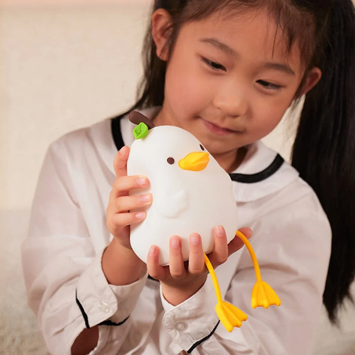 Pear Duck Night Light for Kids Cute Silicone Nursery Nightlight 3 Level Dimmable Tablet Lamp - 4